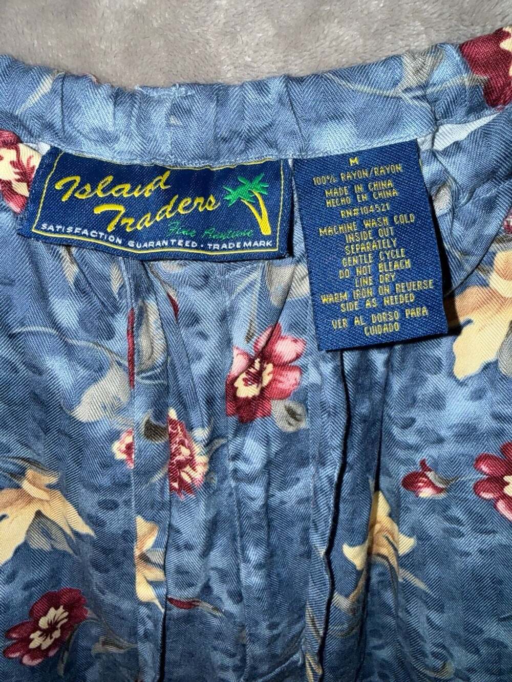 Island Traders Floral Rayon Drawstring Pants Size M - Picture 5 of 6